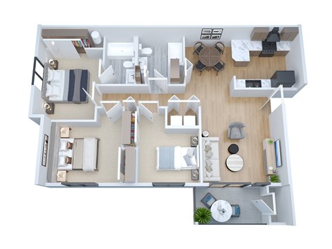 a1 floor plan  1 bedroom with 2 baths  129796  the crossings